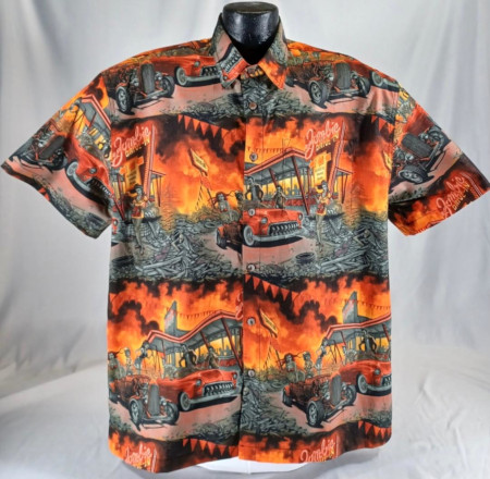 Zombie and Hot Rod  Hawaiian Shirt